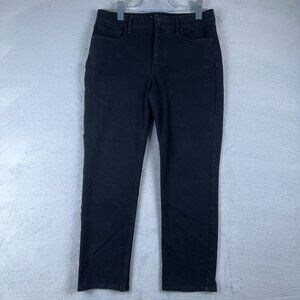 White House Black Market Jeans Women's The Straight Crop Black Size 8 Stretch